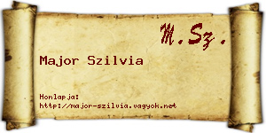 Major Szilvia névjegykártya