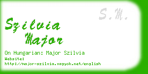 szilvia major business card